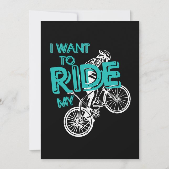 Ride My Bike Biking Cycling Cyclist Bicycle Gift Inbjudningar (Framsida)