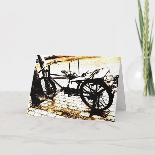 Ride my cycle - sepia retro look kort (Framsida)