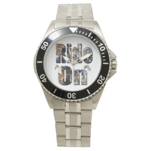 Ride On, Motorcycle Bild Logotyp, Mans Armbandsur
