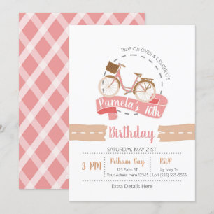 Ride on over Bicycle Birthday-inbjudan ROSA Inbjudningar