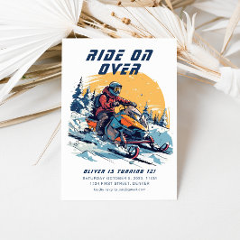 Ride on over Snowboarding Födelsedagsfest Inbjudningar