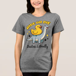 Ride Or Die Bästa Vänner T-Shirt, Rolig Dinosaurie T Shirt