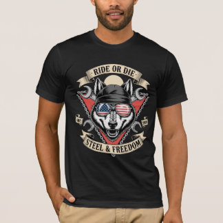 Ride or Die Biker Wolf T-Shirt 