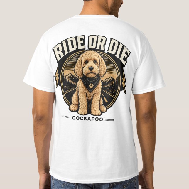 Ride or Die Cockapoo T-Shirt –Gåva till hundägare (Baksida)