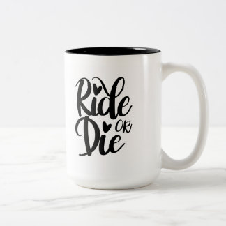 Ride or Die Mug, Coffee Mug, BFF Två-Tonad Mugg