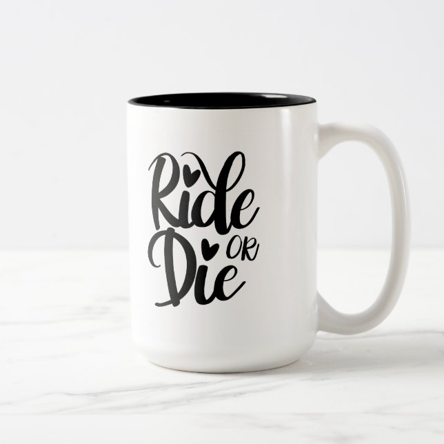 Ride or Die Mug, Coffee Mug, BFF Två-Tonad Mugg (Höger)