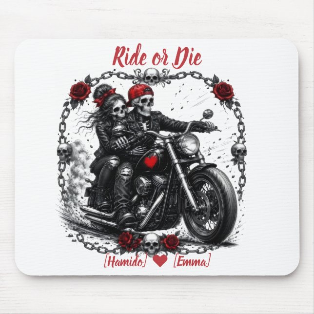 Ride or Die Personlig Skelettpar Musmatta (Framsidan)
