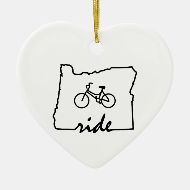 Ride Oregon (cykling) Julgransprydnad Keramik (Framsidan)