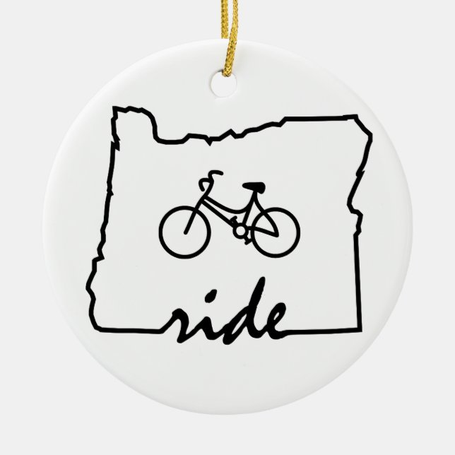 Ride Oregon (cykling) Julgransprydnad Keramik (Framsidan)