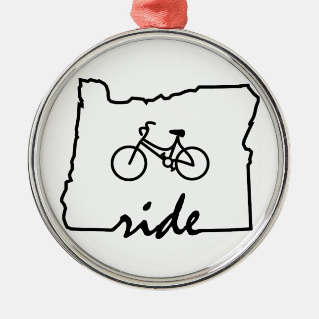 Ride Oregon (cykling) Julgransprydnad Metall (Framsidan)
