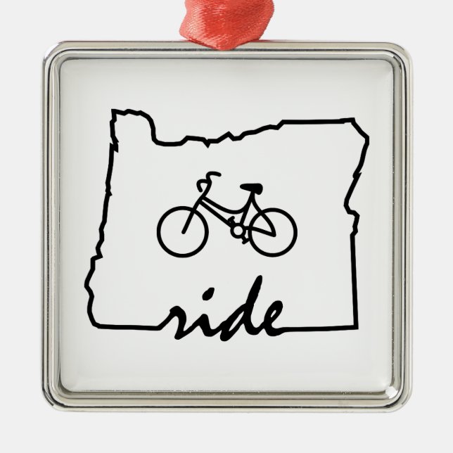 Ride Oregon (cykling) Julgransprydnad Metall (Framsidan)