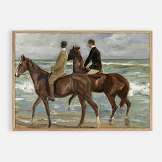 Ride på stranden, vintage olja poster