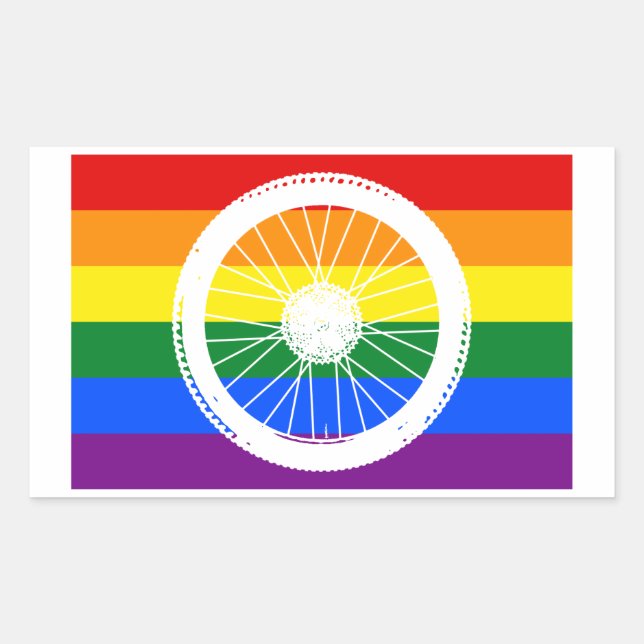 Ride Pride Cycling Wheel Rektangulärt Klistermärke (Framsida)