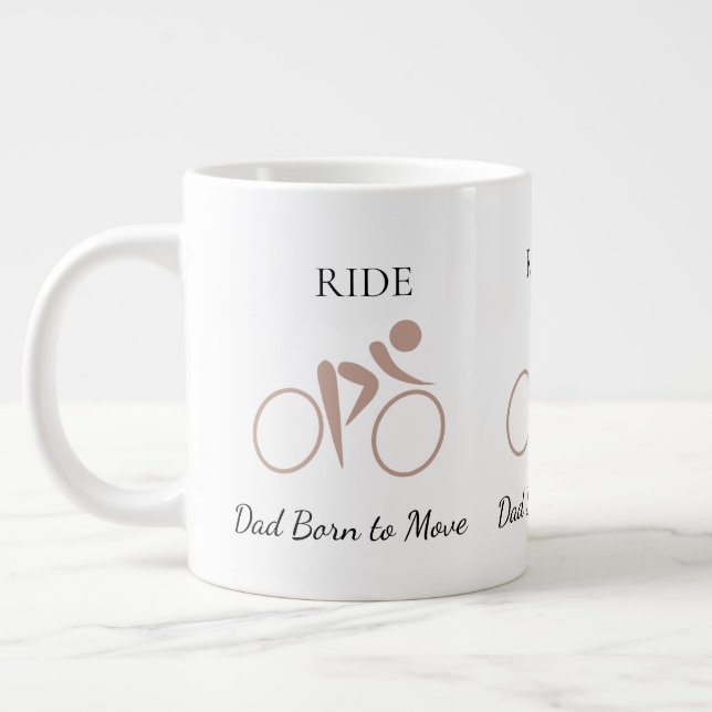 Ride Relax Repeat Cykling Pappa, Farsdagspresent Jumbo Mugg (Vänster)