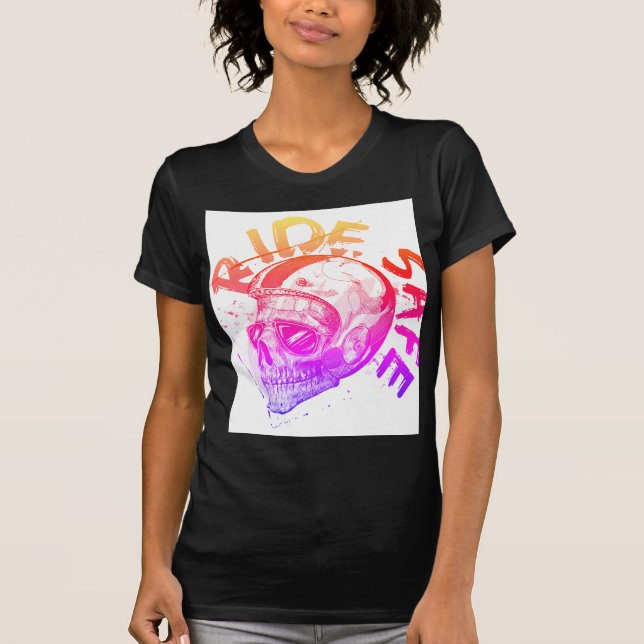 Ride Säker Skull Helmet T-Shirt (Framsida)