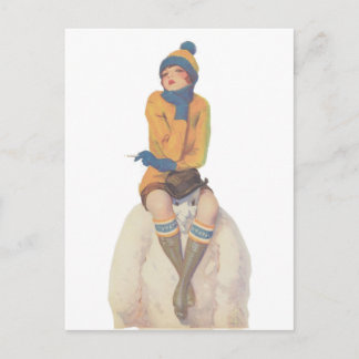 Ride Snögubbe Vykort