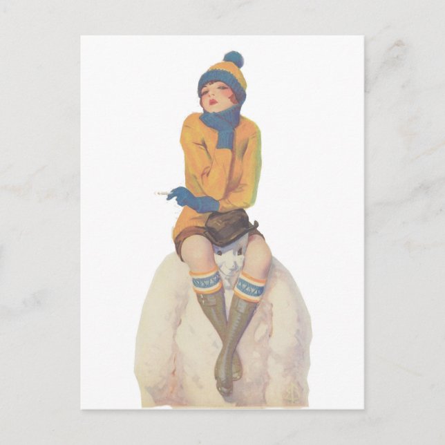 Ride Snögubbe Vykort (Framsida)