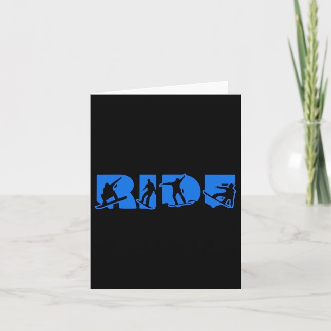 Ride Snowboard Blue Ride Snowboarder Mörk Ride Sno Kort (Framsida)