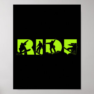 Ride Snowboard Shock Grönt Grönt Ride Sn Poster