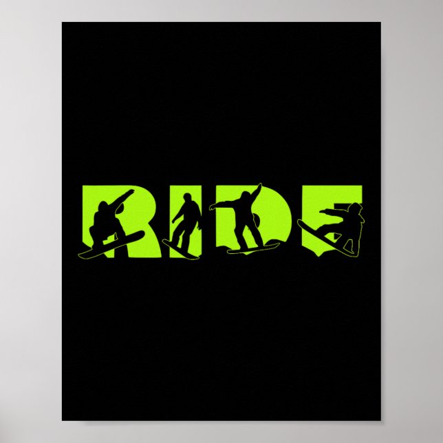 Ride Snowboard Shock Grönt Grönt Ride Sn Poster (Framsidan)
