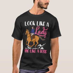 Ride som Chef Horse Barrel Tävla Rodeo Racer Gir T Shirt