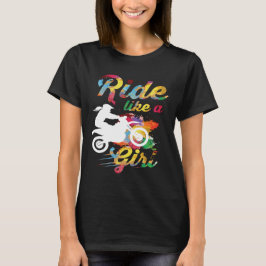 Ride som en Chick för motorcyklar i Bikerna Flicko T Shirt