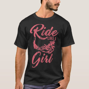 Ride som en flicka Motocross Dirt Bike Rider Motor T Shirt