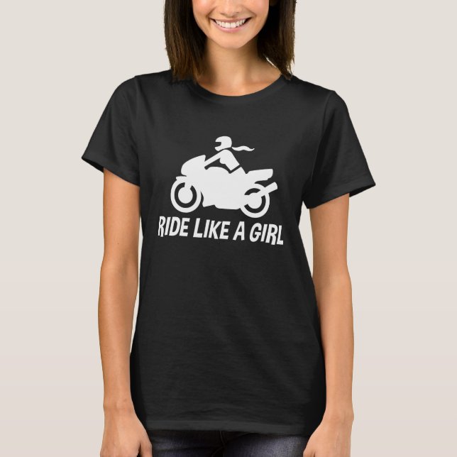 Ride som en flicka t shirt (Framsida)