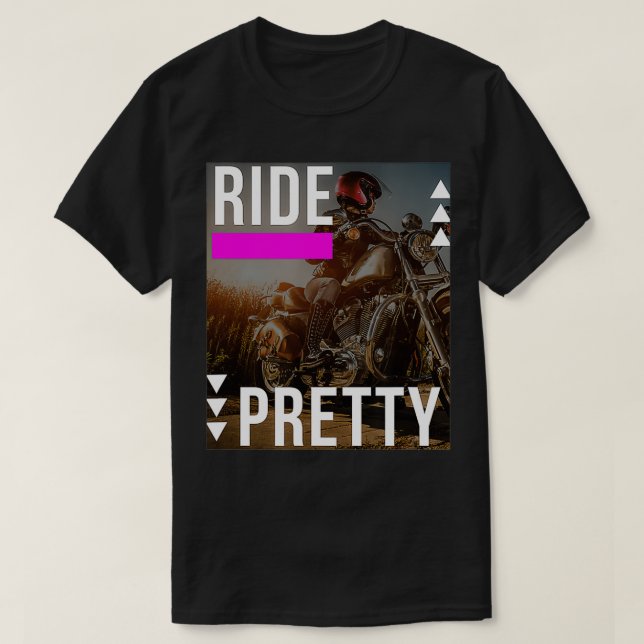 Ride Söt Dam Biker Älskare2 T Shirt (Design framsida)
