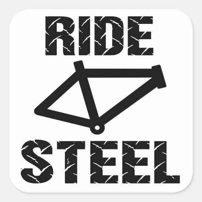 Ride Steel Fyrkantigt Klistermärke (Framsida)