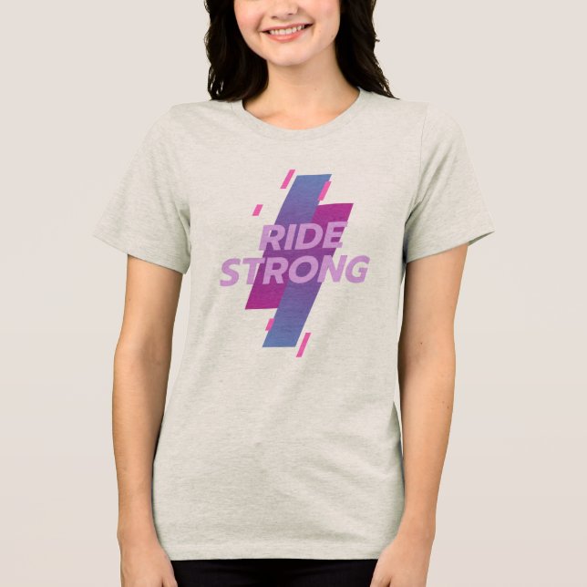Ride Strong: Spin Class & Indoorcykling T Shirt (Framsida)
