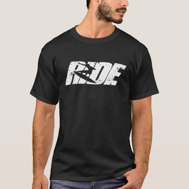 RIDE Surfa Tee Shirt Surfing Wakesurf Surfer Gift (Framsida)