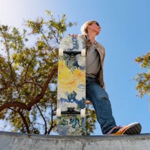 Ride the Art: Demuth's Vibrant Blommigt Vision Mini Skateboard Bräda 18,5 Cm