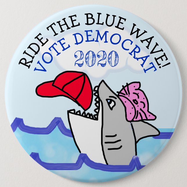 Ride the Blue Way Pro Democrat Anti Trump Knapp (Framsida)