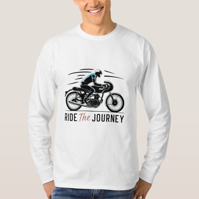Ride the Journey - Snyggt Bike Logotyp Design T Shirt (Framsida)