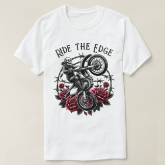 Ride the Kant" Motocross Skull & Ro Graphic T Shirt