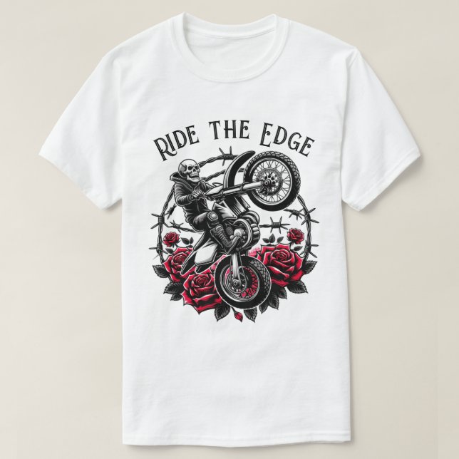 Ride the Kant" Motocross Skull & Ro Graphic T Shirt (Design framsida)