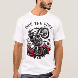 Ride the Kant" Motocross Skull & Ro Graphic T Shirt