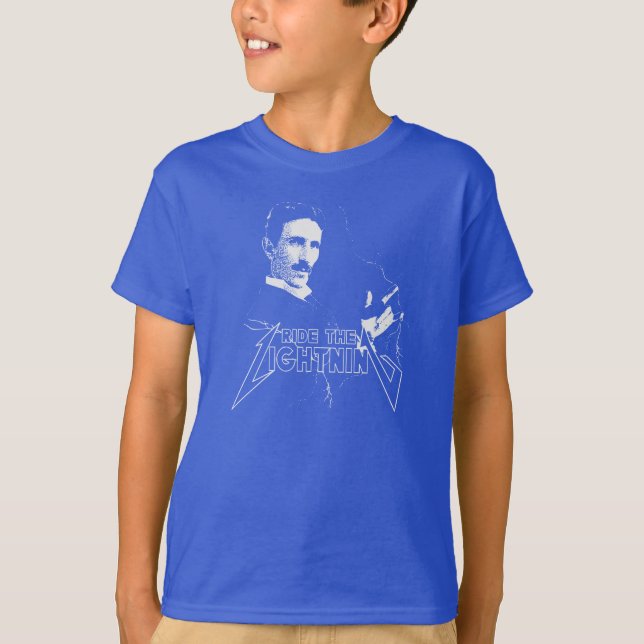 Ride The Lightning Nikola Tesla T-shirt (Framsida)