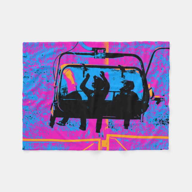 Ride the Mountain - Mountain Bikers Fleecefilt (Framsidan (Horisontell))