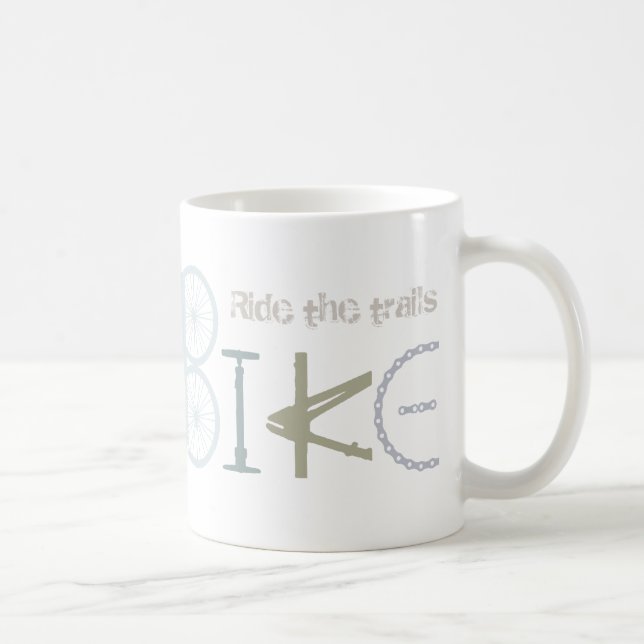 Ride the Trails Bike Graffiti Sport Quote Kaffemugg (Höger)