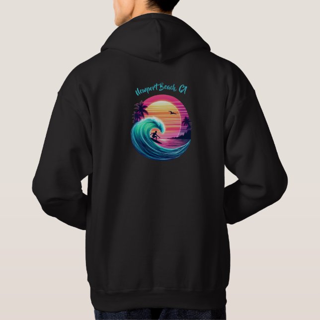 Ride the Wave at Sunset Hoodie (Baksida)
