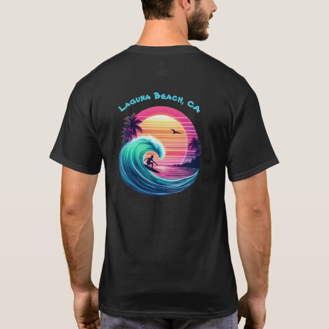 Ride the Wave at Sunset T Shirt (Baksida)