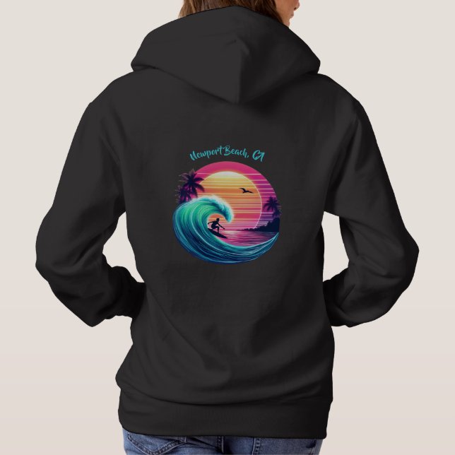 Ride the Wave at Sunset T Shirt (Baksida)