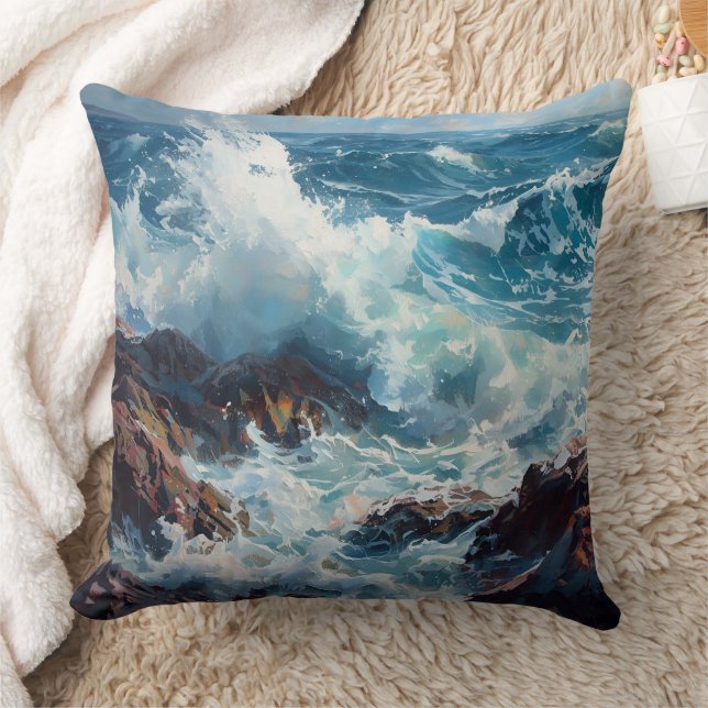 Ride the Wave – Ocean Vibes Kustdekor  Kudde (Filt)