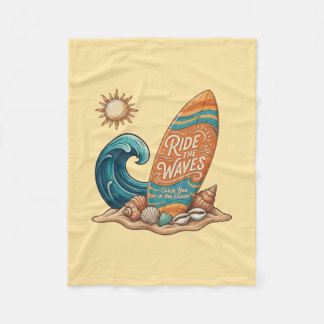 Ride the Waves Surfboard Illustration - Sunny Coas Fleecefilt