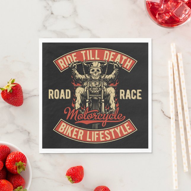 Ride till Death Biker Lifestyle Pappersservett (Skapare uppladdad)