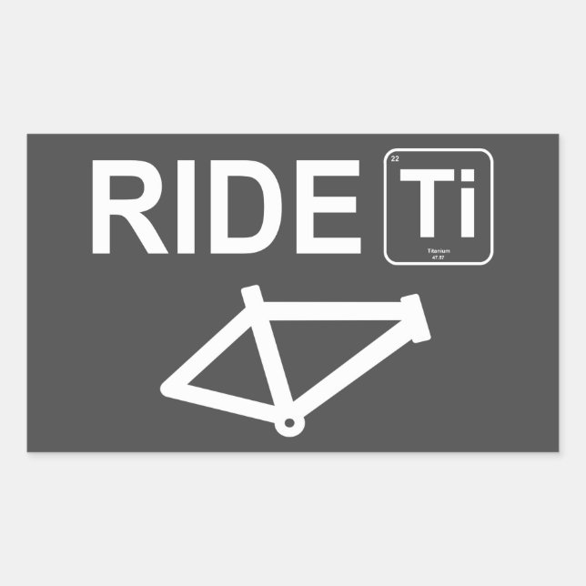 Ride Titanium Rektangulärt Klistermärke (Framsida)