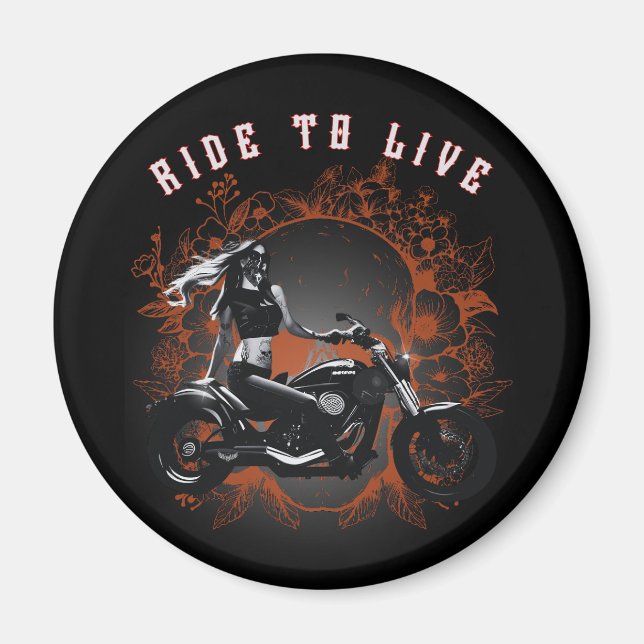 Ride to Life - Biker Girl Magnet (Framsidan)