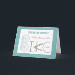 Ride Trails Mountain Biking Son Birthday Kort<br><div class="desc">Ride Trails Mountain Biking Son Birthday med bilder från cykeldelar</div>